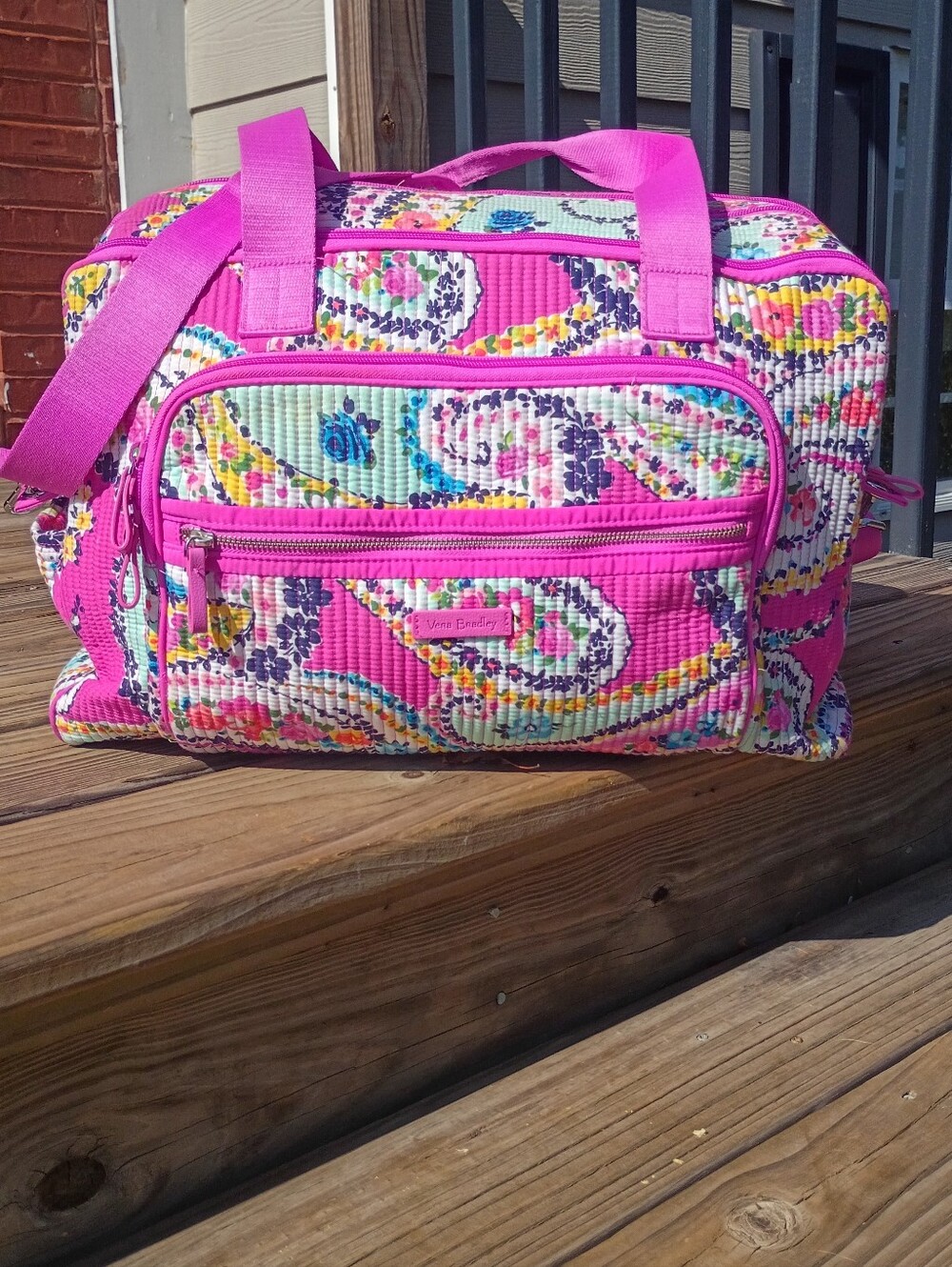 Vera Bradley Hot Pink Quilted Paisley Weekender